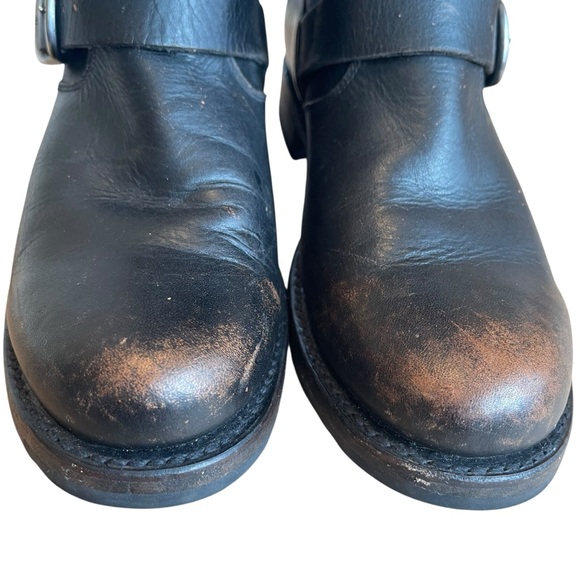 Frye Veronica Flex Short Leather Boots in Black Distressed Size 9.5 - Picture 4 of 17